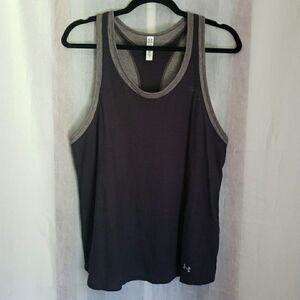 Under Armour Threadborne Tank Top Racerback Logo Heat Gear Active Black Size M